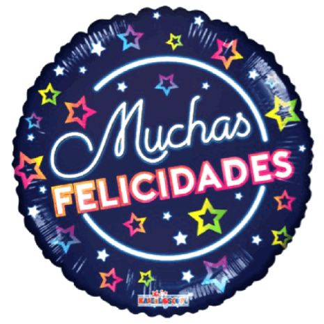 Globo 18"  Muchas Felicidades Estrellas C/1