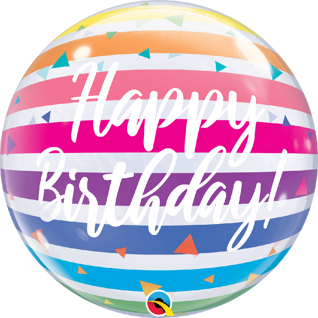 Burbuja 22" HBD Rayas Arcoiris
