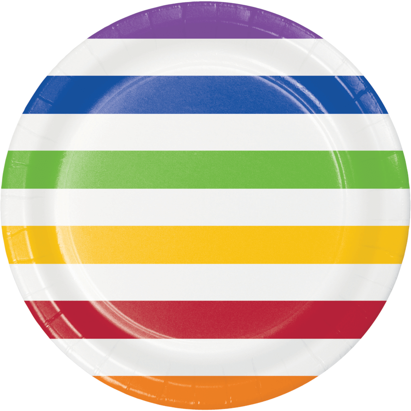 Plato 9" Multicolor Dots And Stripes C/8