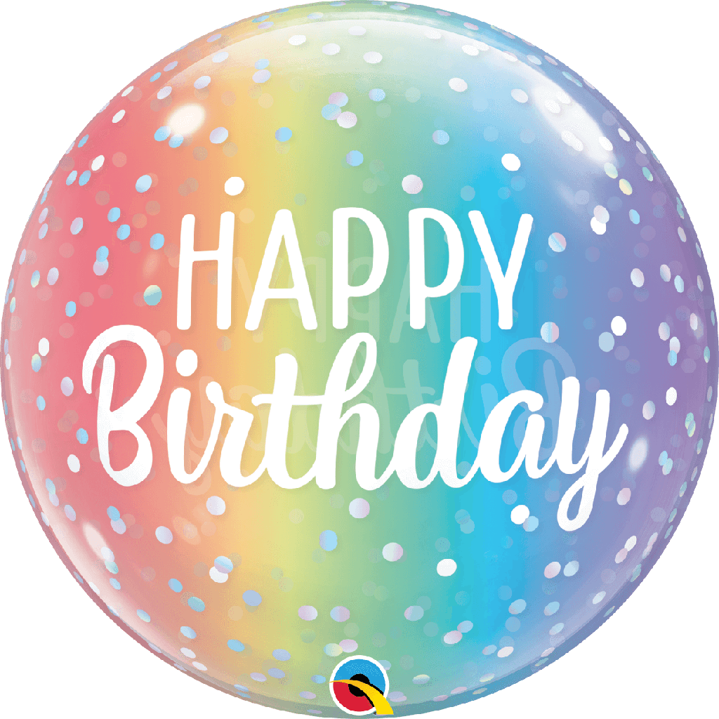 Burbuja 22" Happy Birthday Arcoiris