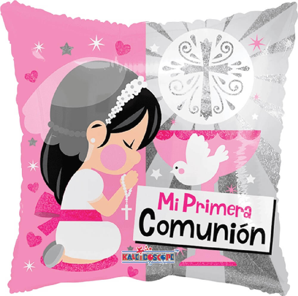 Globo 18" Mi Primera Comunion Rosa C/1