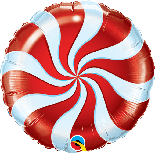 Globo 9" Caramelo Espiral Rojo C/1