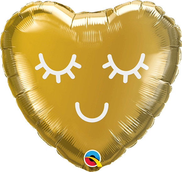 Globo 9" Pestañas Oro C/1