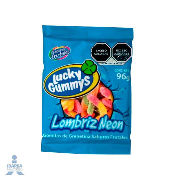 Lucky Gummys Lombriz Neon C/96g