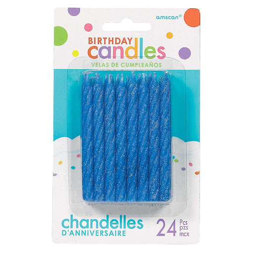 Velas Brillos Azul C/24