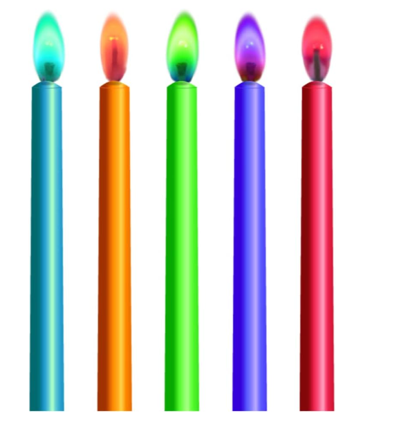 Velas Party Color Flames C/10