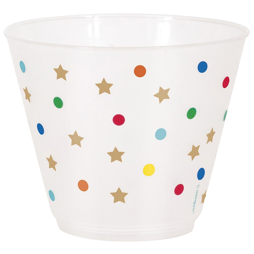 Vaso Rigido 9oz Dots And Stars C/8