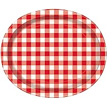 Plato Oval Red Gingham C/8