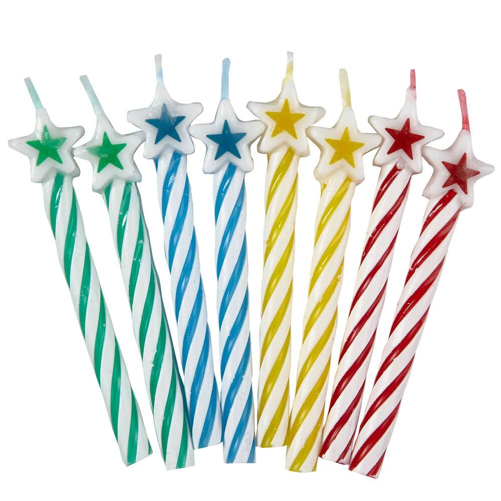 Velas Colores Estrellas C/6