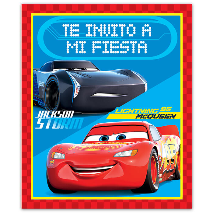 Invitaciones Cars 3 C/6