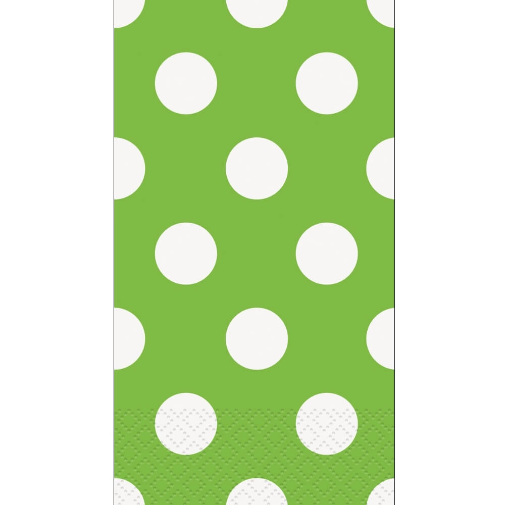 Servilleta Larga Lime Green Polka C/16