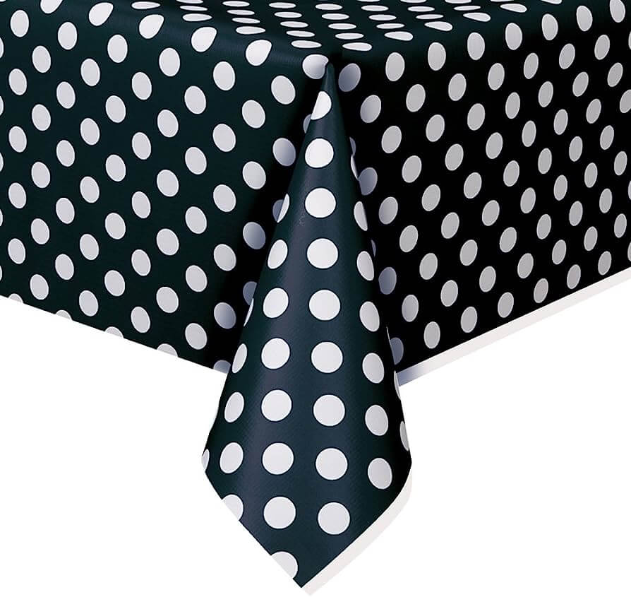 Mantel Polka Dots Negro C/1