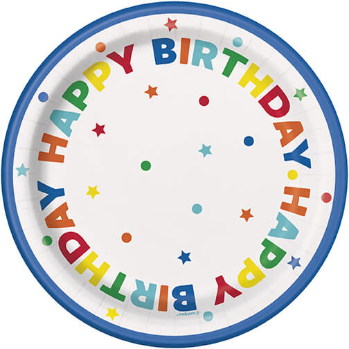 Plato 7" Dots And Stars Brithday C/8