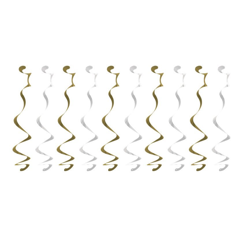 Decoracion Colgante Foil Dorado C/10