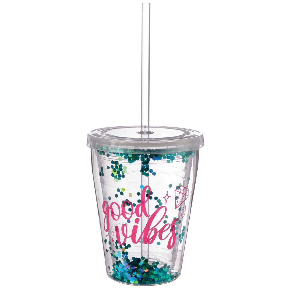 Vaso 12oz Sparkle Good Vibes C/1