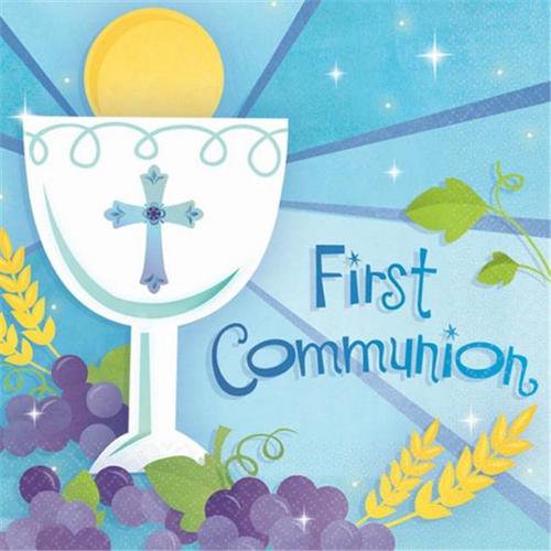 Servilleta CH First Communion Blue C/16