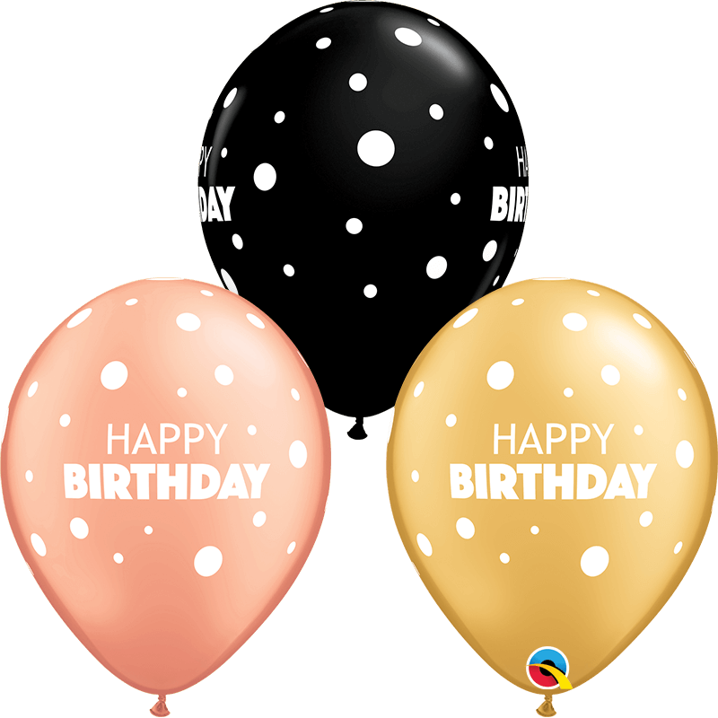 Globo 12" BDay Puntos Grandes C/1