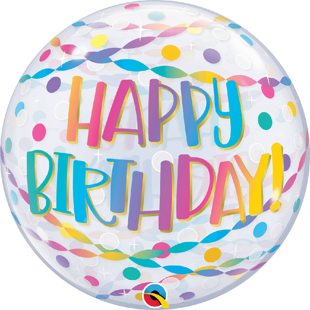 Bubble 22" Bday Confeti y Serpentinas C/1