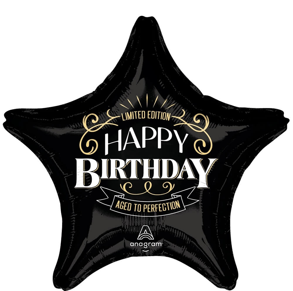 Globo 36" Estrella Negra HBD C/1