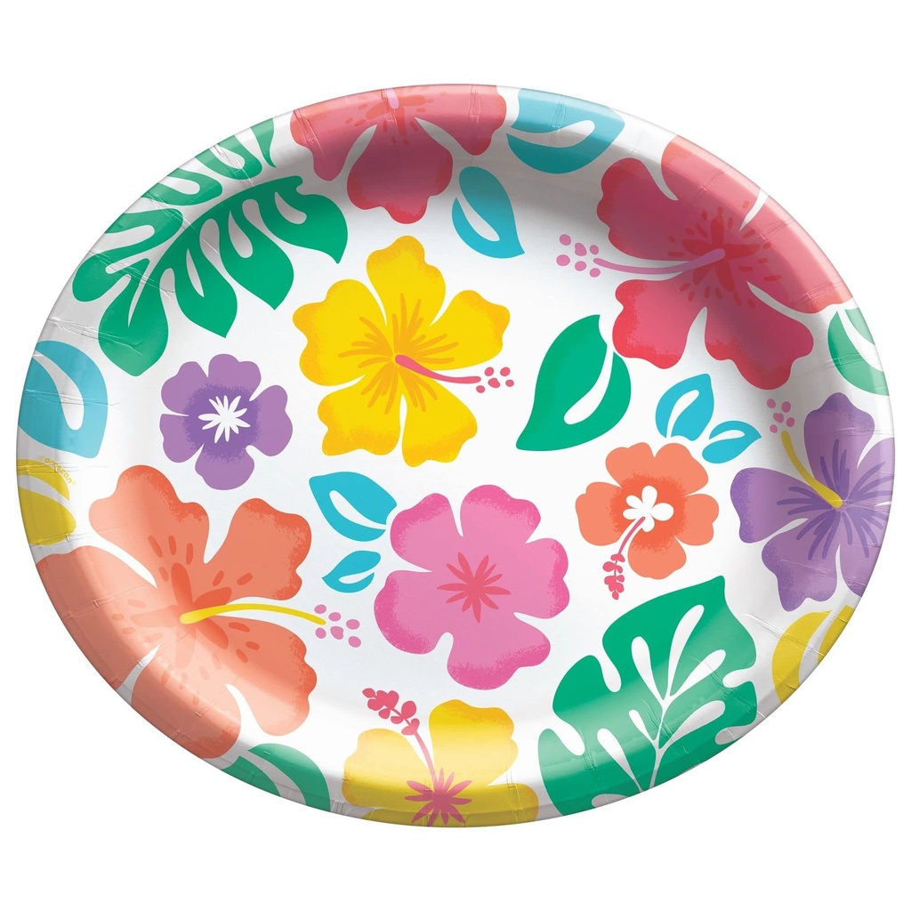 Plato Ovalado Summer Hibiscus C/20