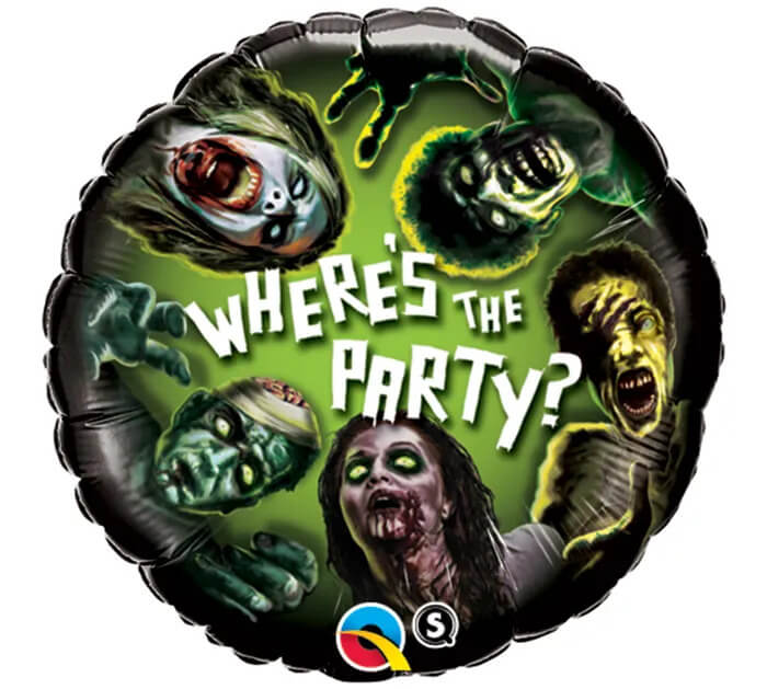 Globo 18" Redondo Zombies Where's the Party? C/1