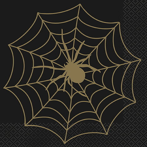 Servilleta G Black & Gold Spider Web C/16
