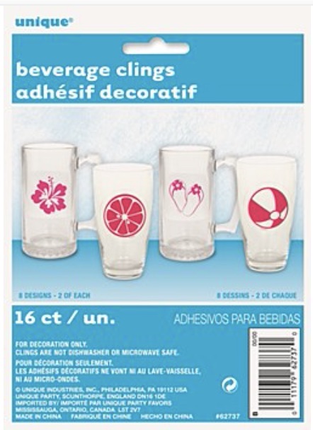 Marcadores De Bebidas Hawaiano C/16