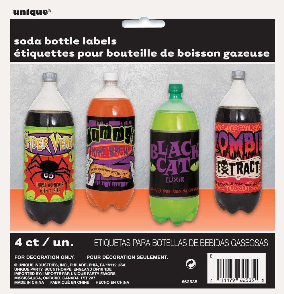 Etiquetas Para Botellas De Bebidas Gaseosas C/4