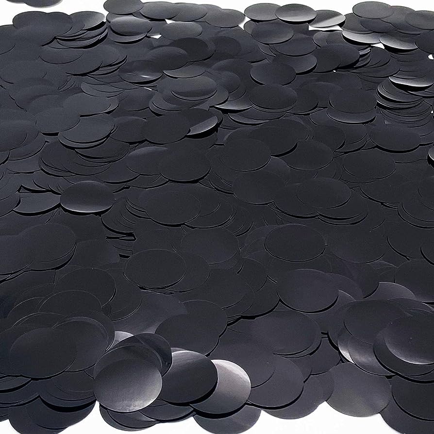 Confeti Circular Met. Negro C/1