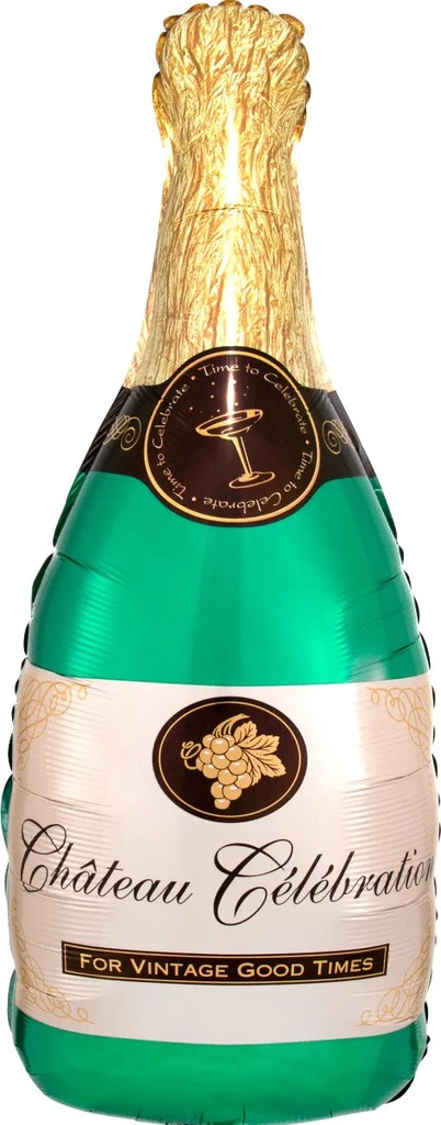 Globo 9" Botella Champagne Verde C/1