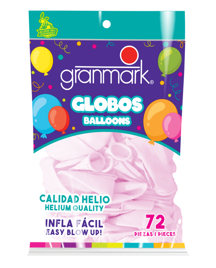 Bolsa De Globos 7" Rosa Bebe C/72