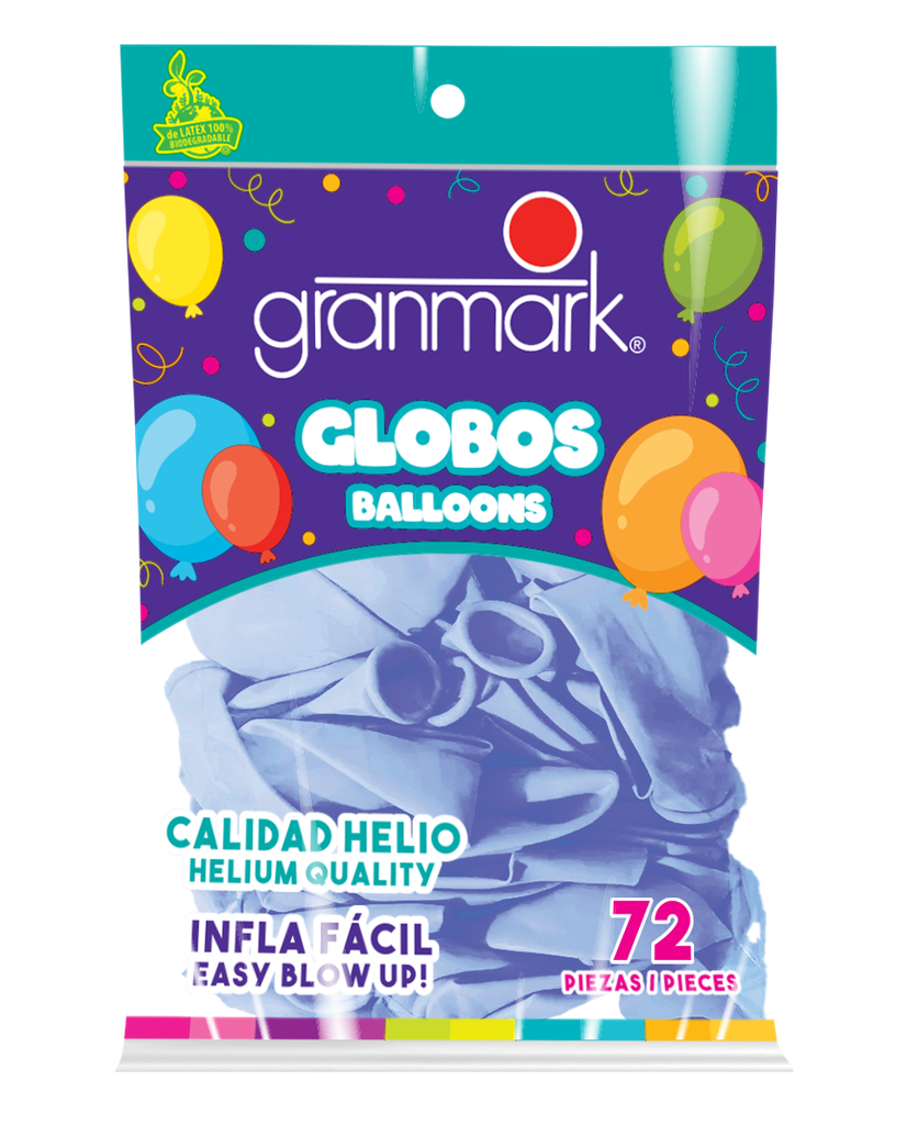 Bolsa De Globos 7" Azul Bebe C/72