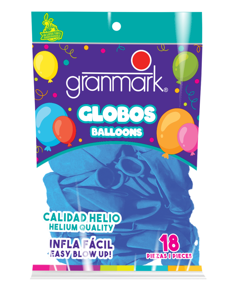 Bolsa De Globos 9" Azul Rey C/18