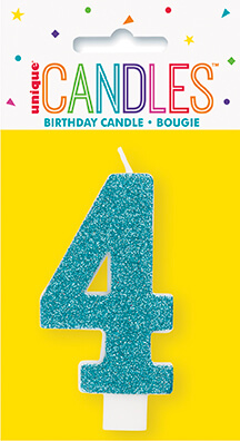 Vela Glitter Numero 4 C/1