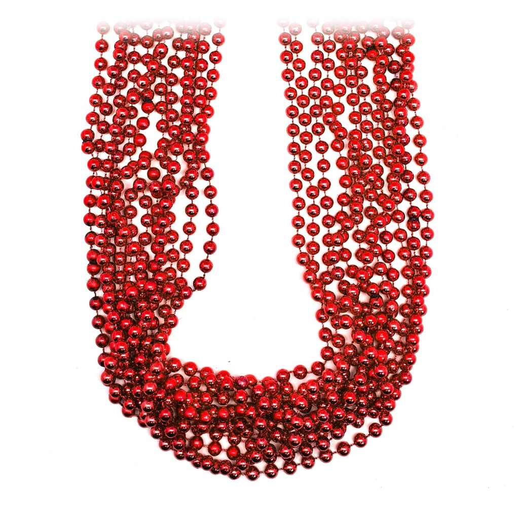 Collar Cuentas Colores Rojo C/12
