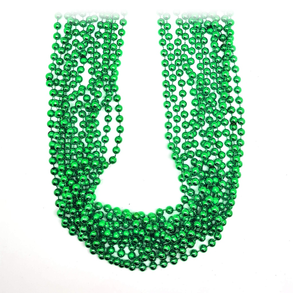 Collar Cuentas Colores Verde C/12