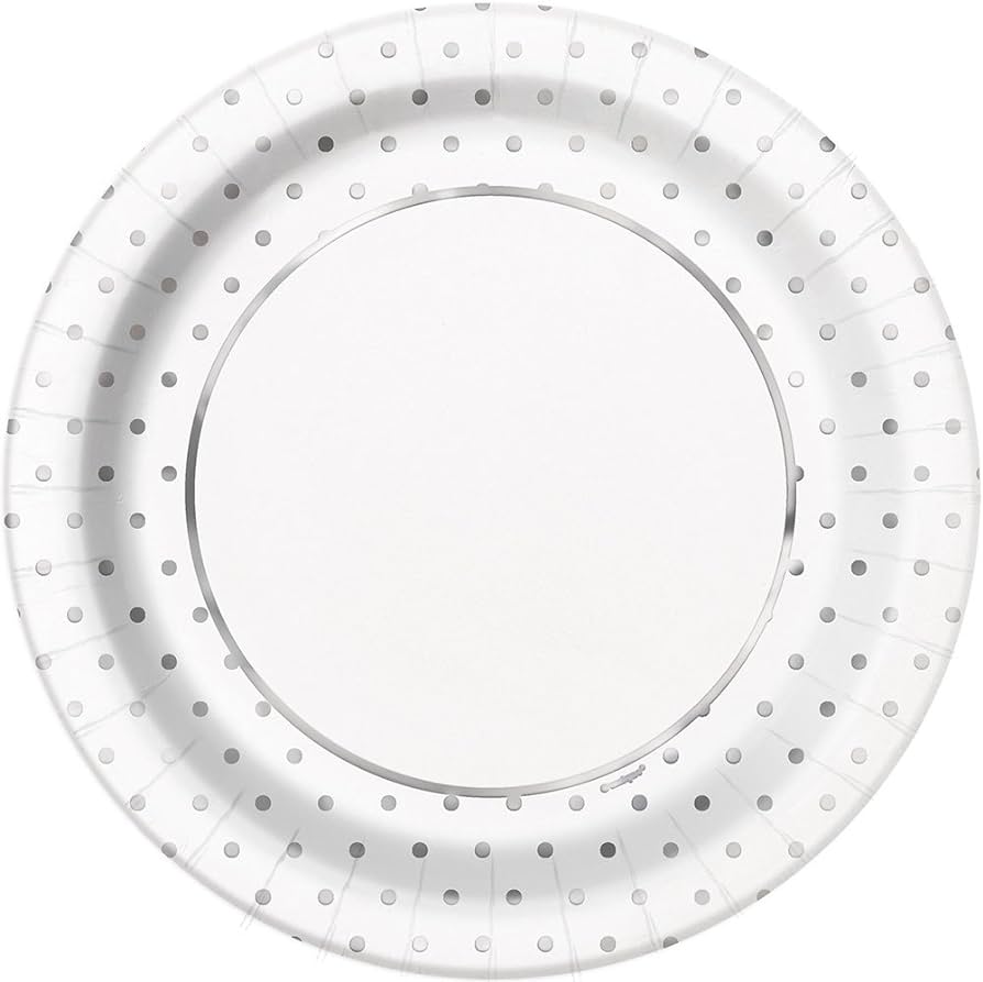 Plato 9" Foil Dots Plata C/8
