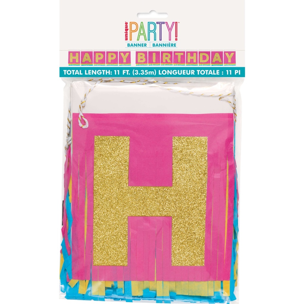 Fringe Banner Bright Triangles Happy Birthday C/1