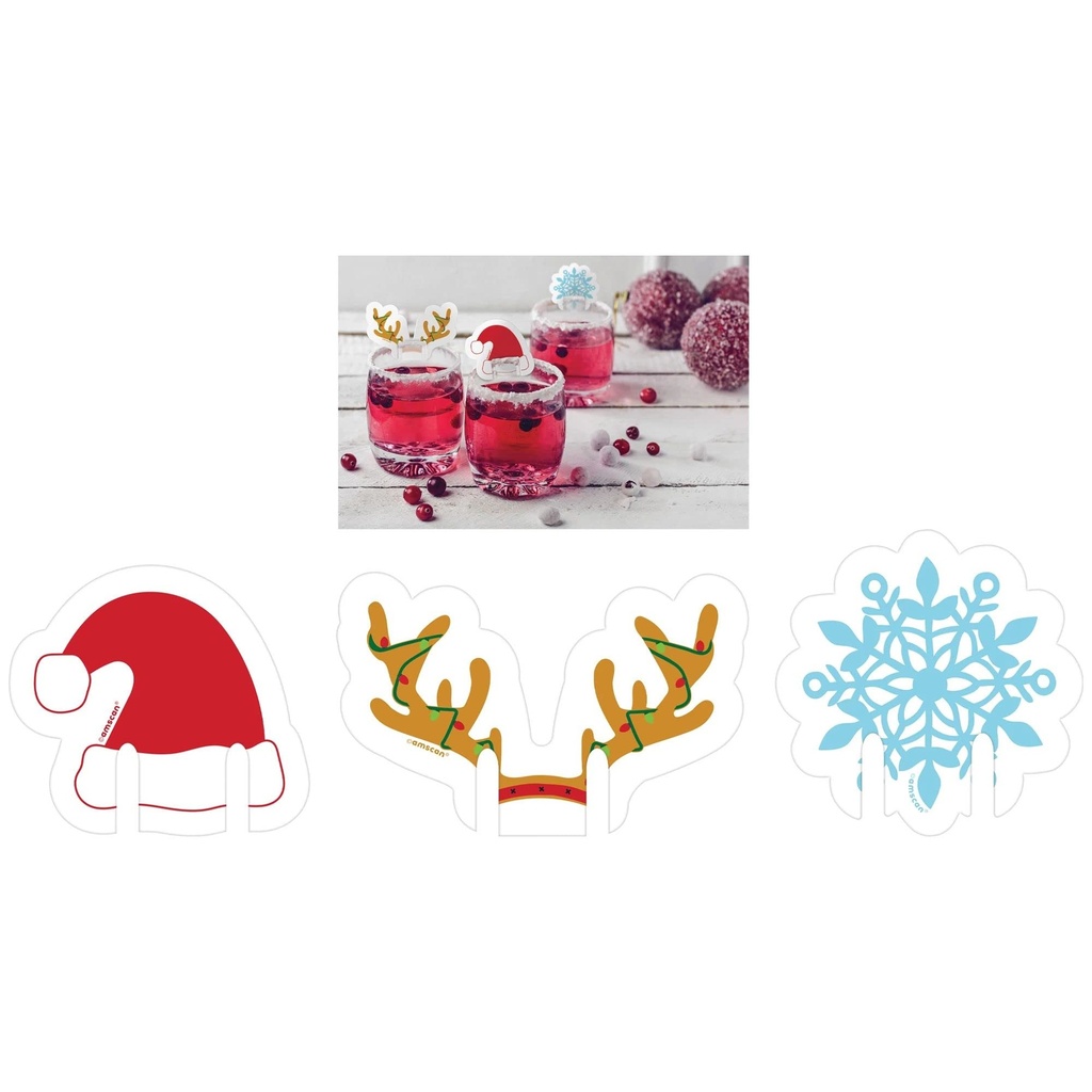 Drink Toppers Navidad C/24