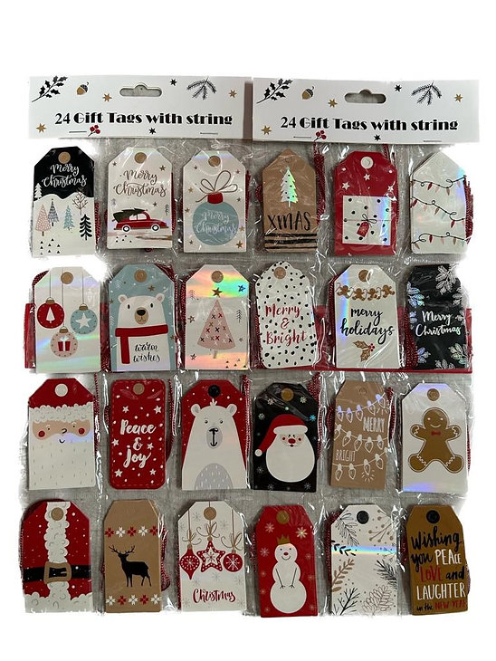 Gift Tags Christmas Foil C/24
