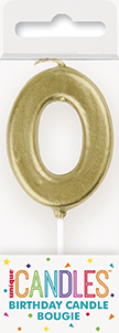 Vela Mini Numero 0 Dorado C/1
