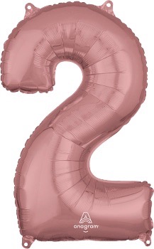 Globo 26" Numero 2 Oro Rosa C/1