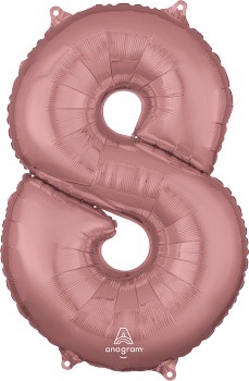 Globo 26" Numero 8 Oro Rosa C/1