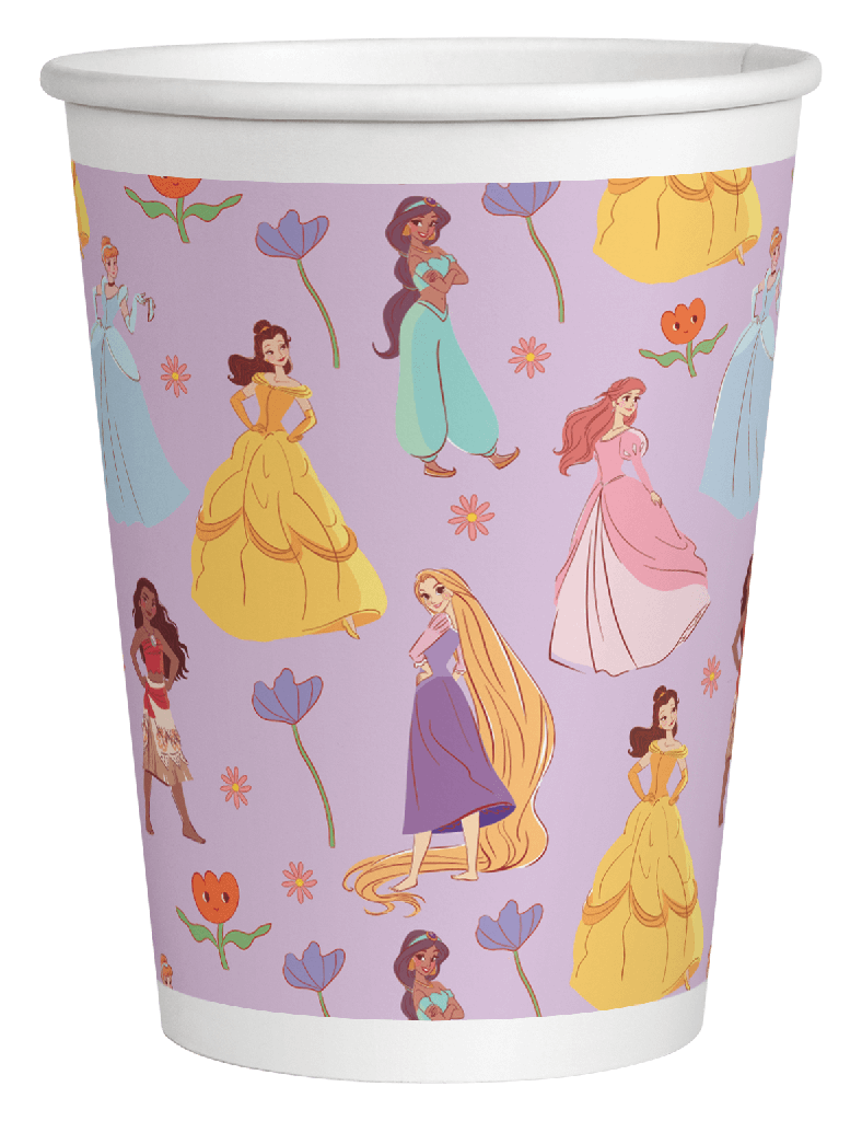 Vaso 9oz Princesas C/6