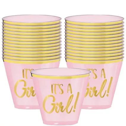 Vaso De Plastico 9oz Baby Girl C/30