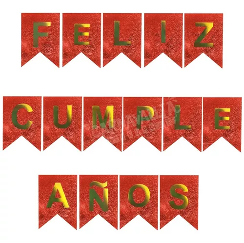 Banderin Brillos Rojo C/1