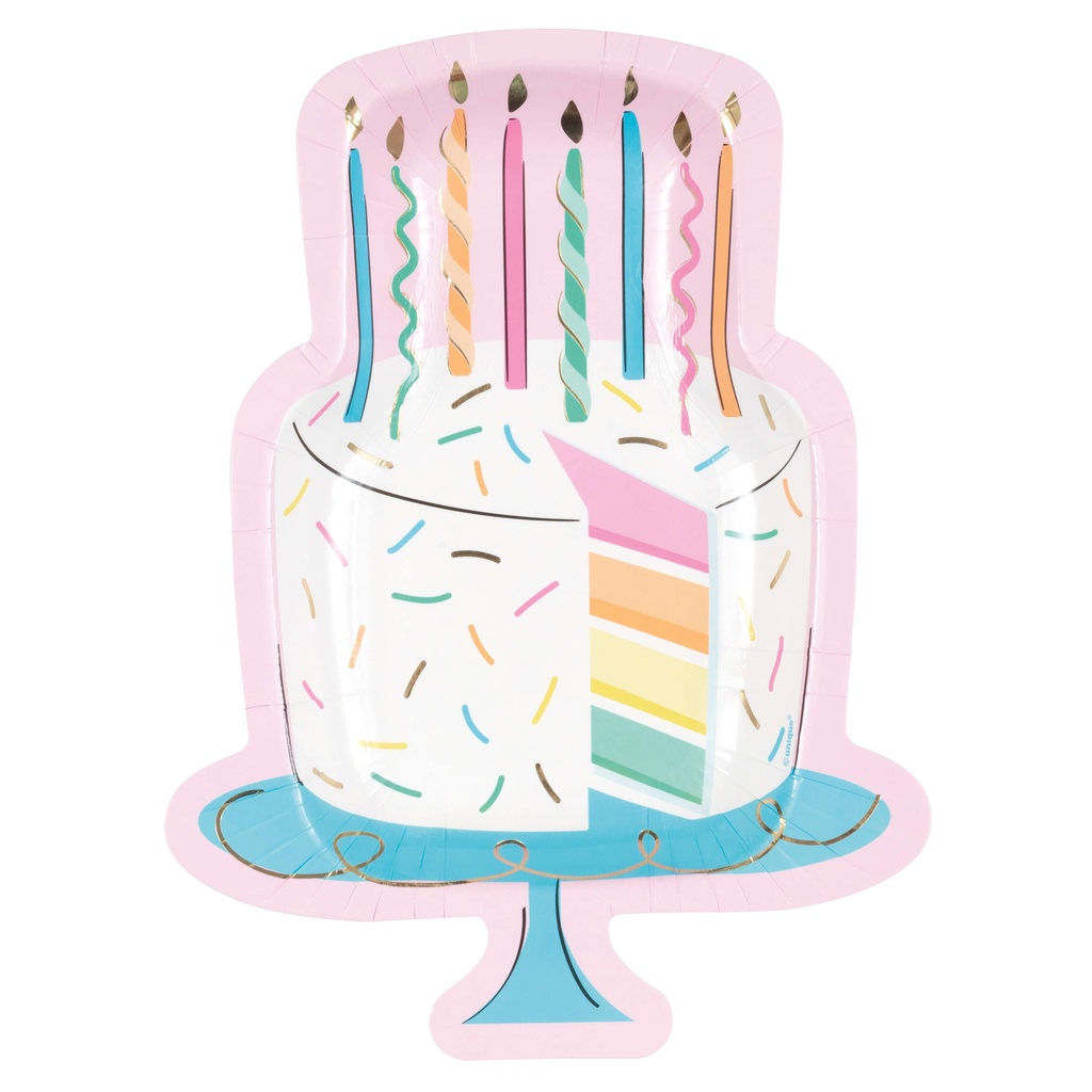 Plato Figura Pastel Birthday Sweets C/8