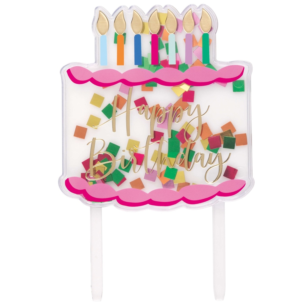 Premium Confetti Cake Topper Happy Birthday C/1