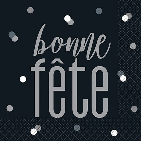 Servilleta G Bonne Fete Black & Grey C/16