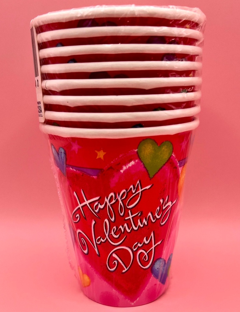 Vaso Carton Happy Valentines"s Day C/8